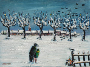 Vente œuvre d'art René Boutang Collonges la Rouge À deux dans la neige