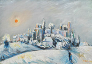 Artwork for sale René Boutang Collonges la rouge Powdery snow and viscountcy
