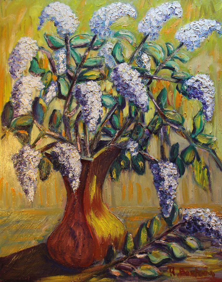 Artwork for sale René Boutang Collonges la rouge Bouquet of lilacs and branch