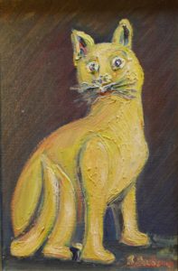Vente œuvre d'art René Boutang Collonges la Rouge Mon chat jaune