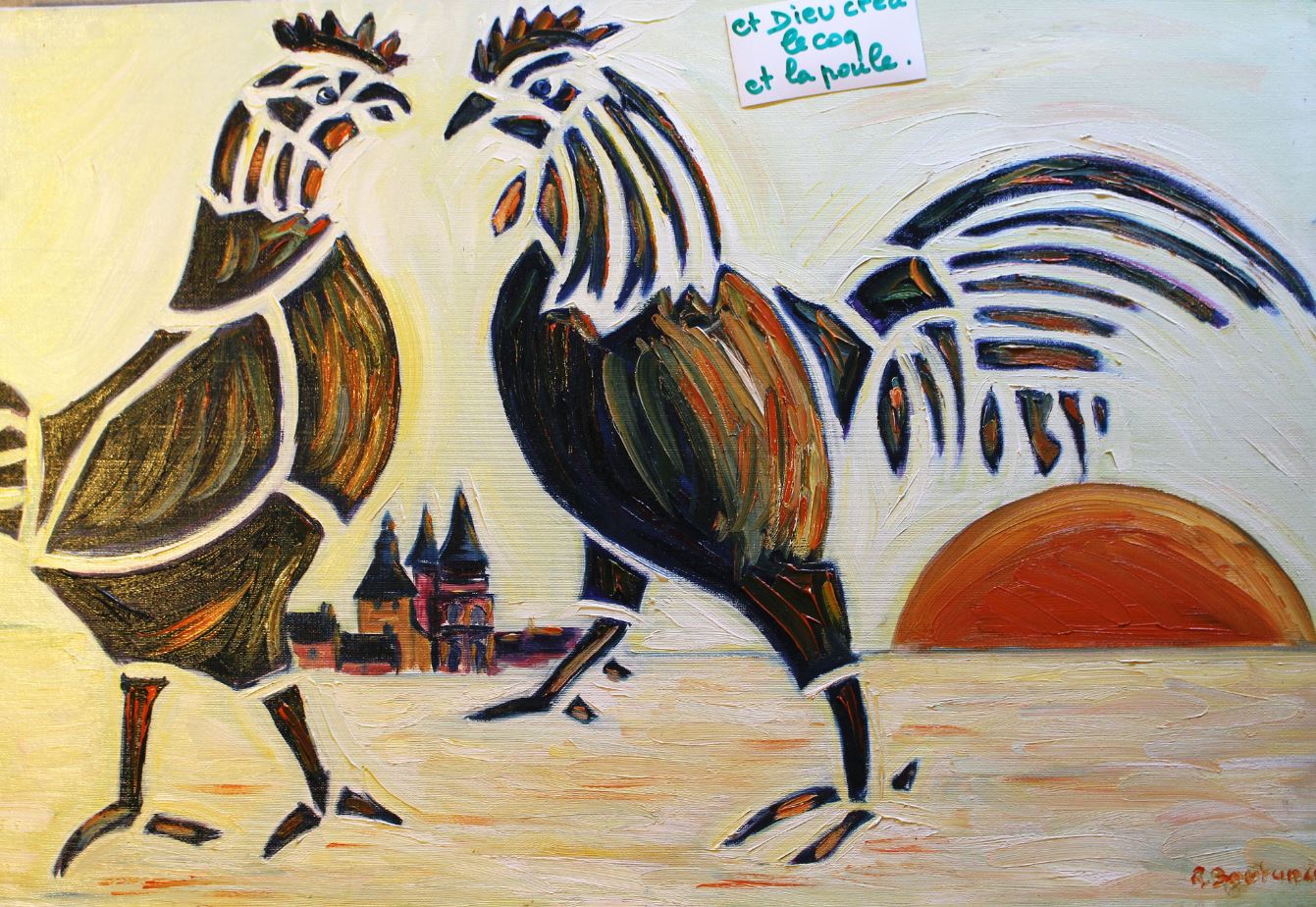 Artwork for sale René Boutang Collonges la rouge And God created the sky, the rooster, Collonges...  