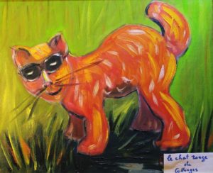 Vente œuvre d'art René Boutang Collonges la Rouge Le chat de Collonges 