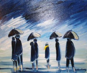 Artwork for sale René Boutang Collonges la rouge Tribute to umbrella