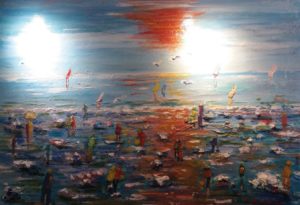 Artwork for sale René Boutang Collonges la rouge Evening at low tide